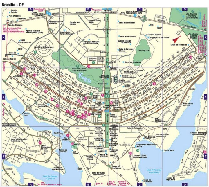 Conversely, the map of Brasília‌ looks very organized.