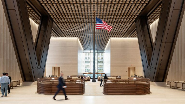 Lobby at JPMorganChase headquarters in New York